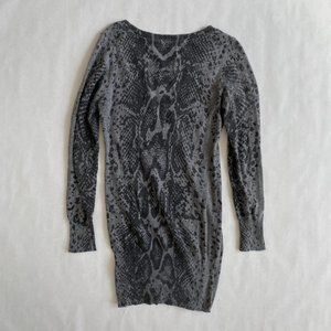 BCBGMaxAzria Animal Print Sweater Dress Size L Soft Wool Blend